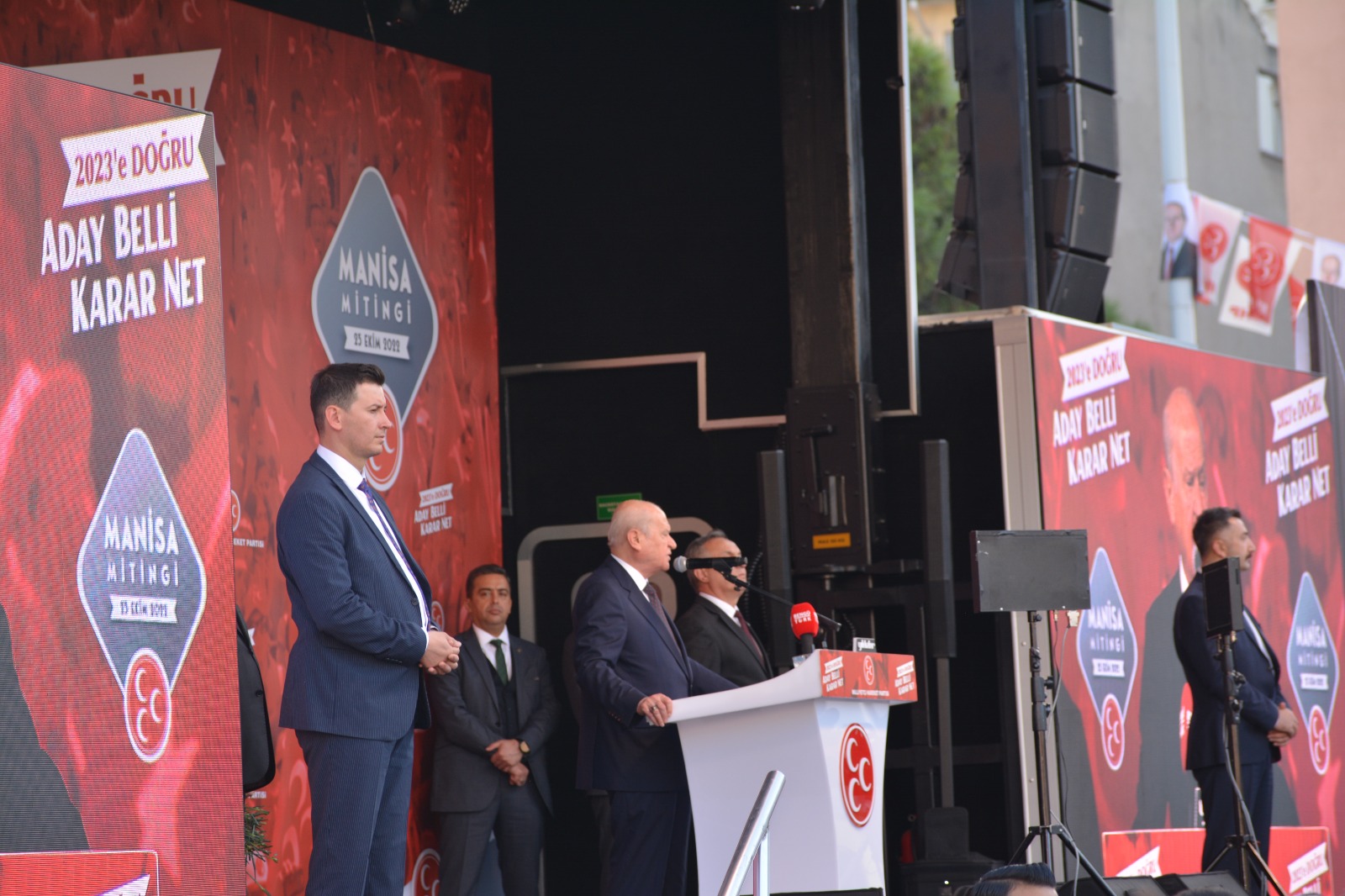 Mhp Genel Başkanı Manisa' da ADAY BELLİ KARAR NET Miting'inde Coşkuyla Karşılandı